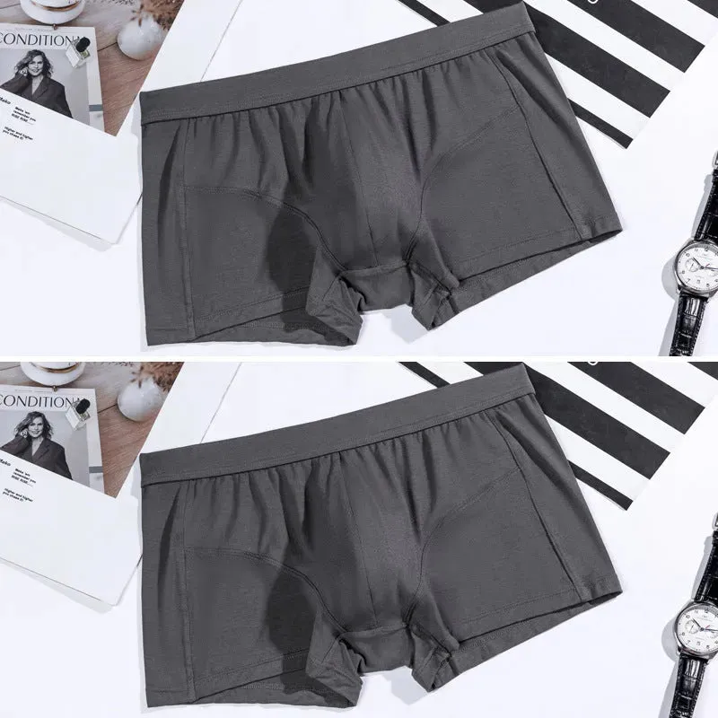 Men's Underwear Plain Cotton Boxer Short Breathable U Convex