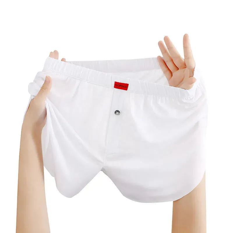 Men's Underwear Solid Color Loose Breathable Ice Silk Boxers