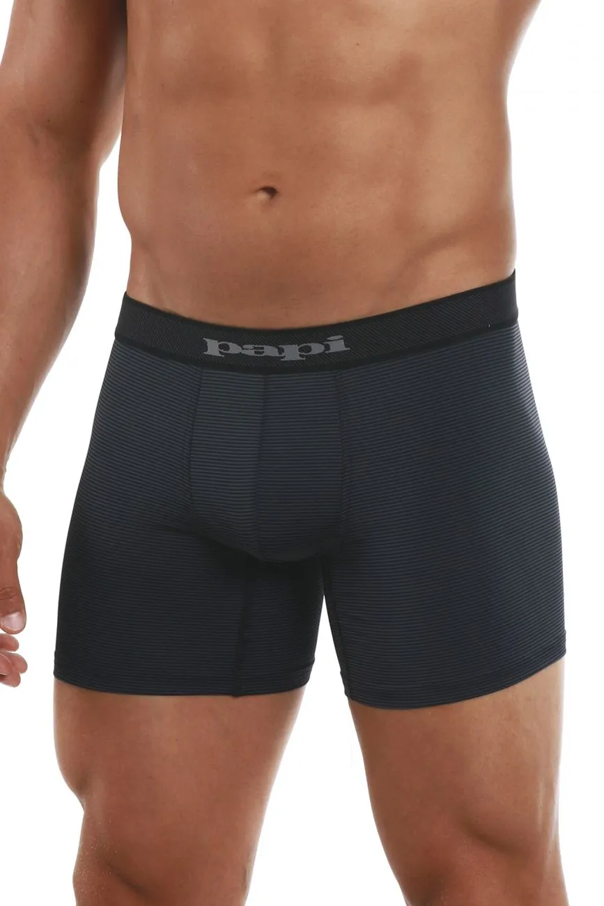 Papi 626185-962 Cool2 2PK Solid Boxer Briefs Color Black-Gray