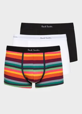 Paul Smith Mixed Stripe Boxer Briefs Three Pack | Black / White / Multi