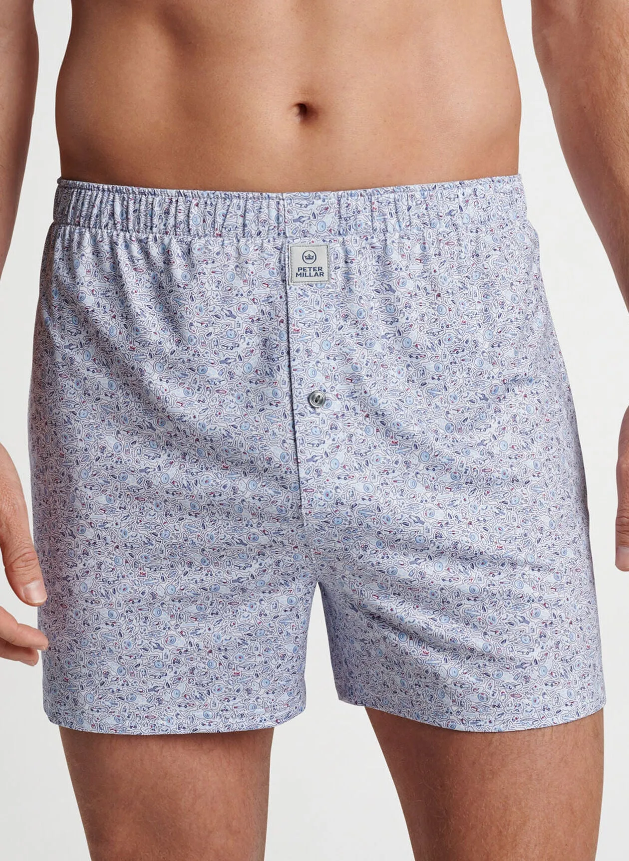 Peter Millar Bootleggers Performance Boxer Short In White