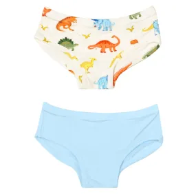 Powder Blue Jurassic Crew Girls Underwear Set of 2