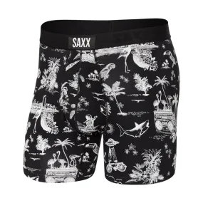 SAXX Men's Ultra Super Soft Boxer Brief - Black Astro Surf And Turf