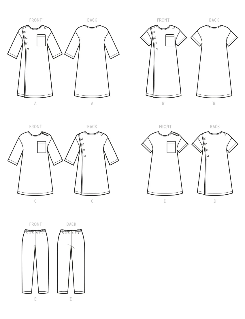 Simplicity Sewing Pattern S9578 CHILDREN'S, GIRLS' AND BOYS' RECOVERY GOWNS AND PANTS