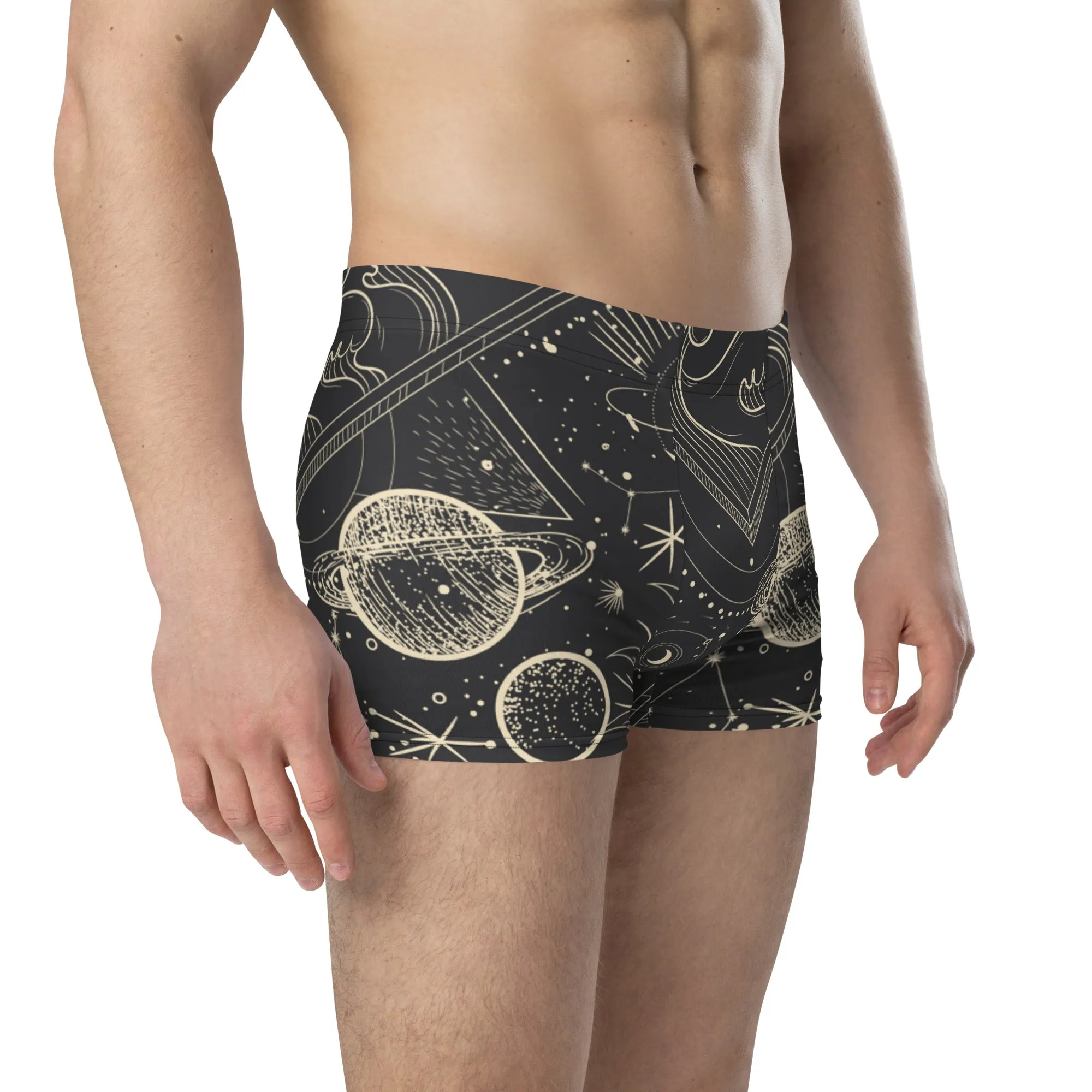 Space print boxer briefs for men