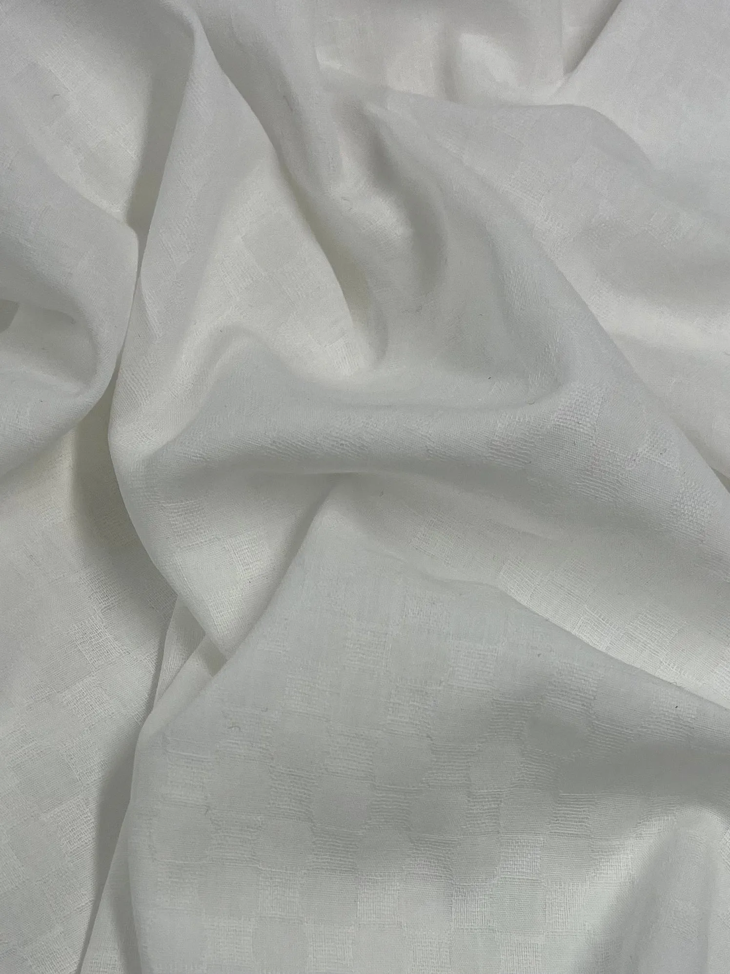 Textured Cotton Voile - Ivory - 150cm