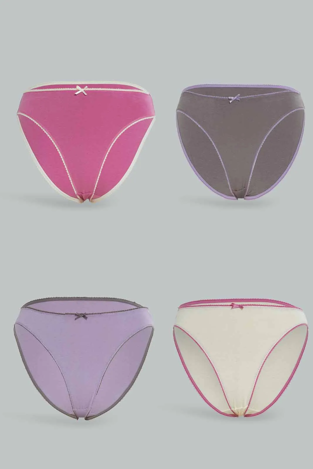 Women Assorted High Leg Brief (Pack of 4)