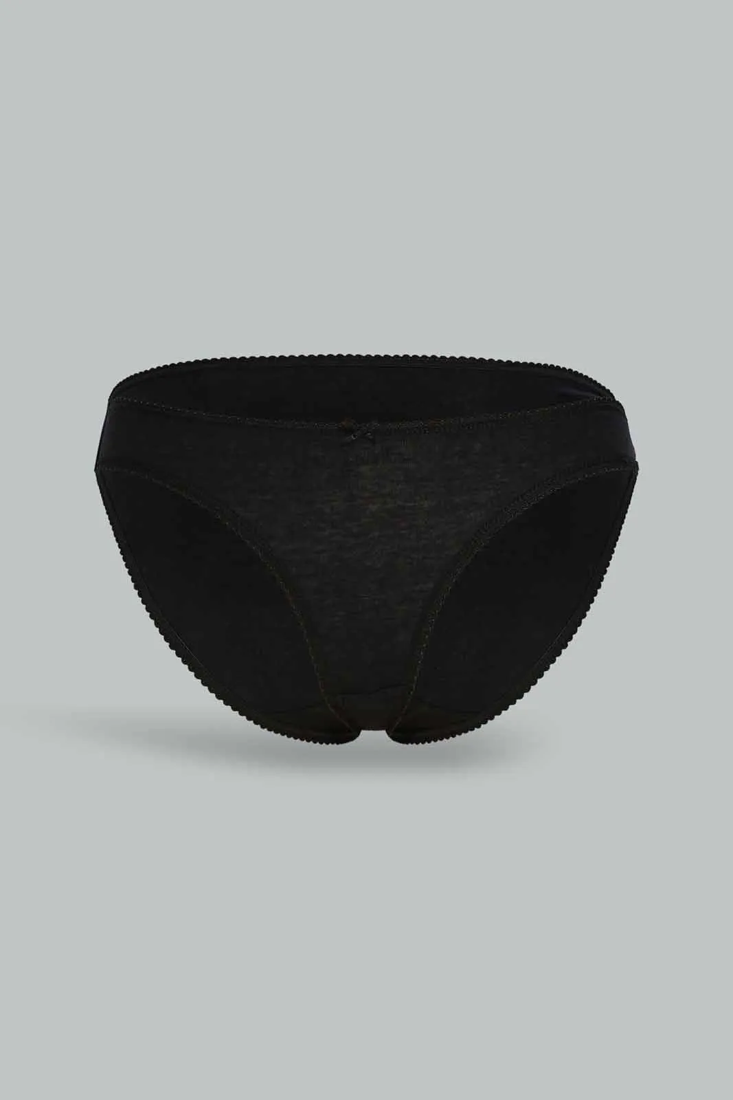 Women Black Bikini Briefs Set (Pack of 5)