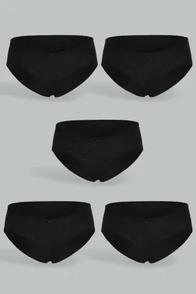 Women Black Boyleg Brief (Pack of 5)