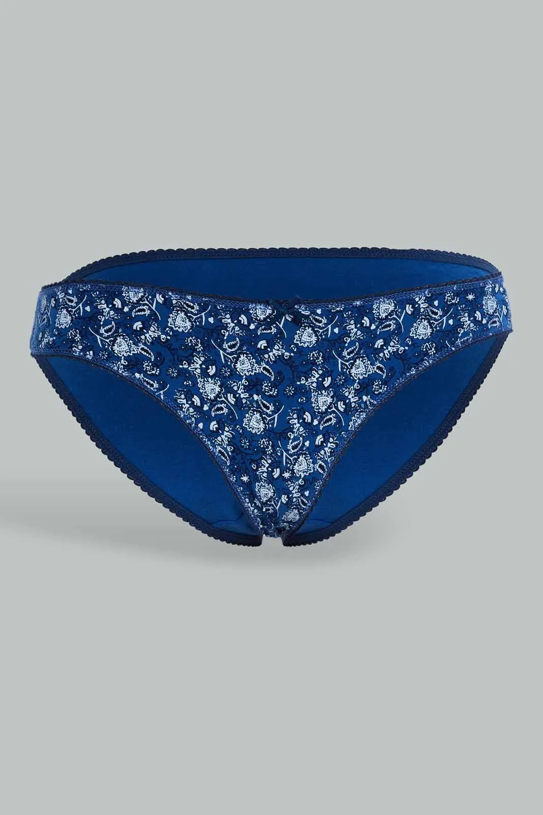 Women White And Blue Bikini Briefs (Pack of 5)