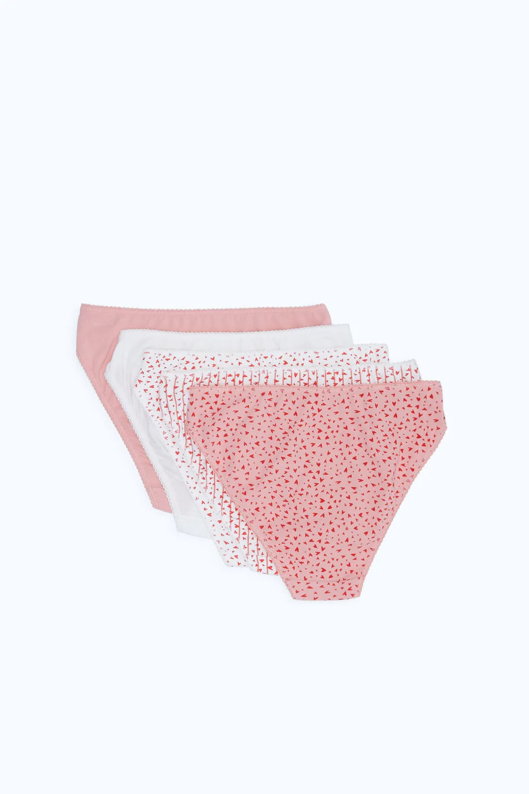 Women White And Pink High-Leg Brief Set (Pack of 5)