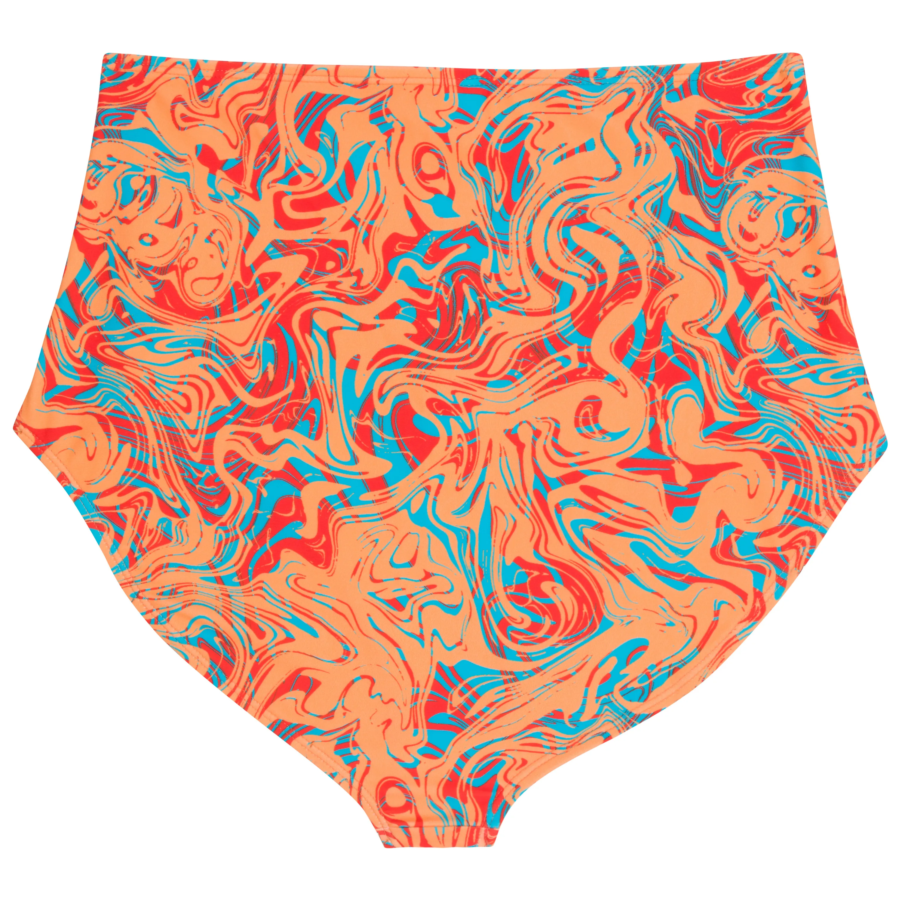 Women's High Waist Bikini Bottoms Ruched | "Swirl"