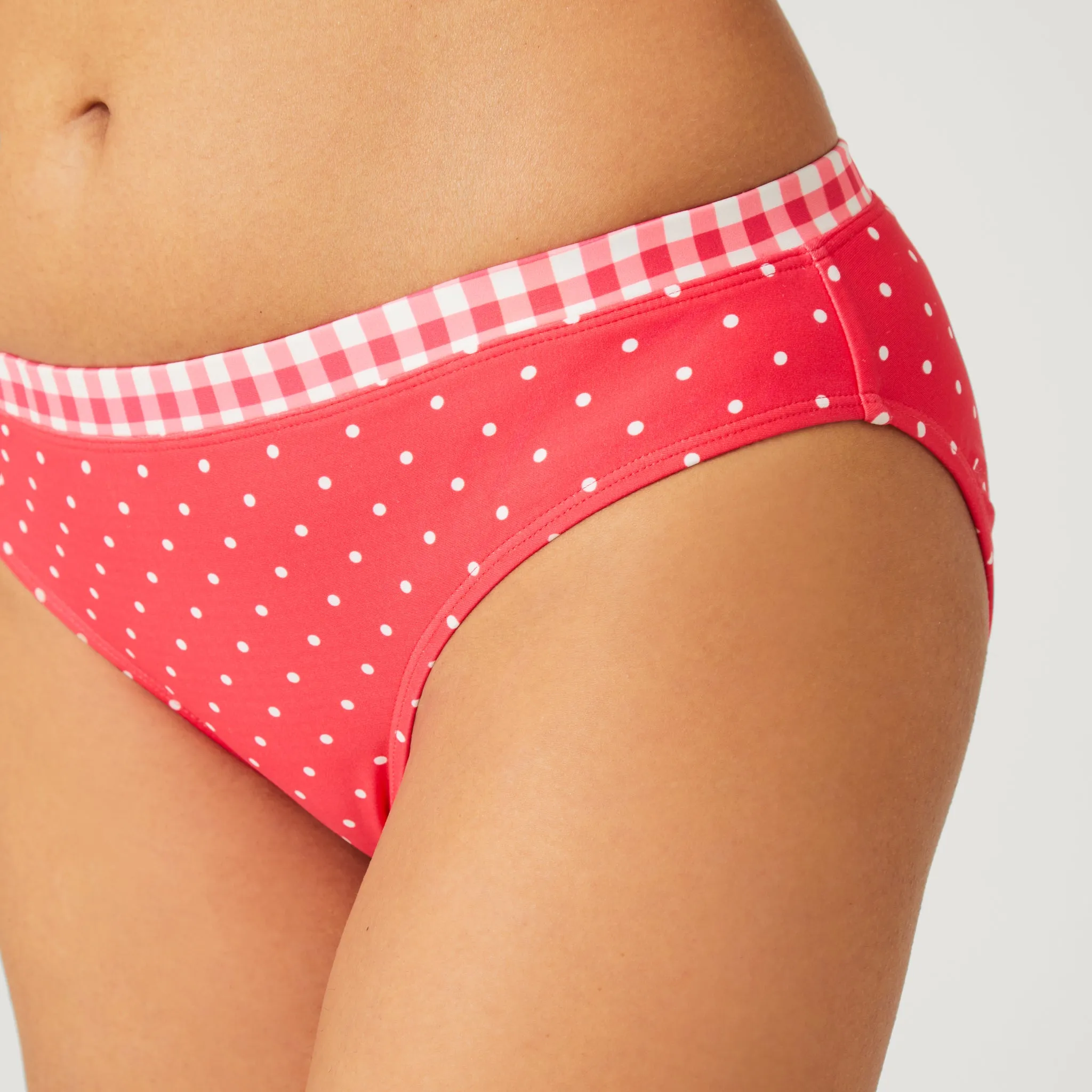 Women's Polka Dot/Gingham Ruffle Bikini Bottom