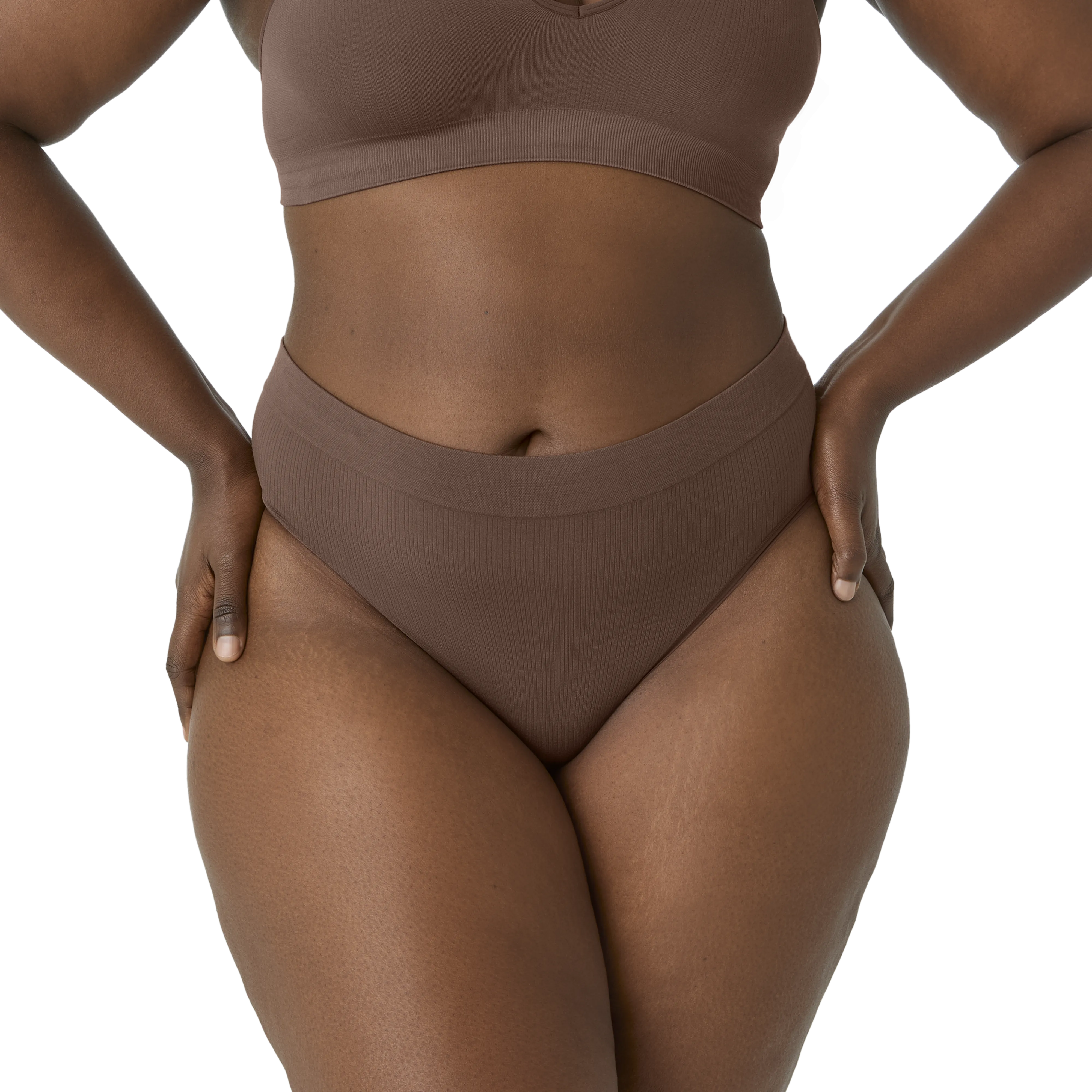 Women's Seamless Triangle Bralette   High Rise Brief