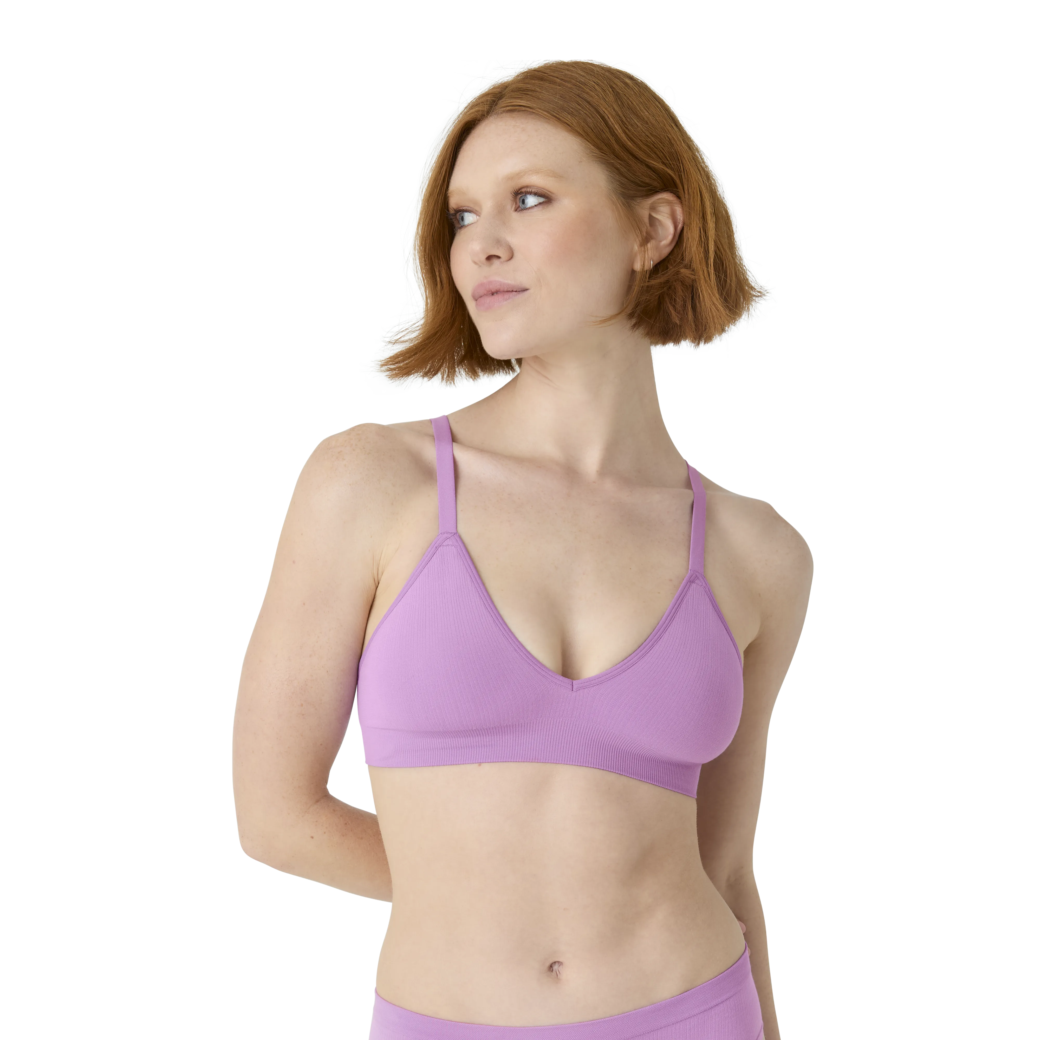 Women's Seamless Triangle Bralette   Thong