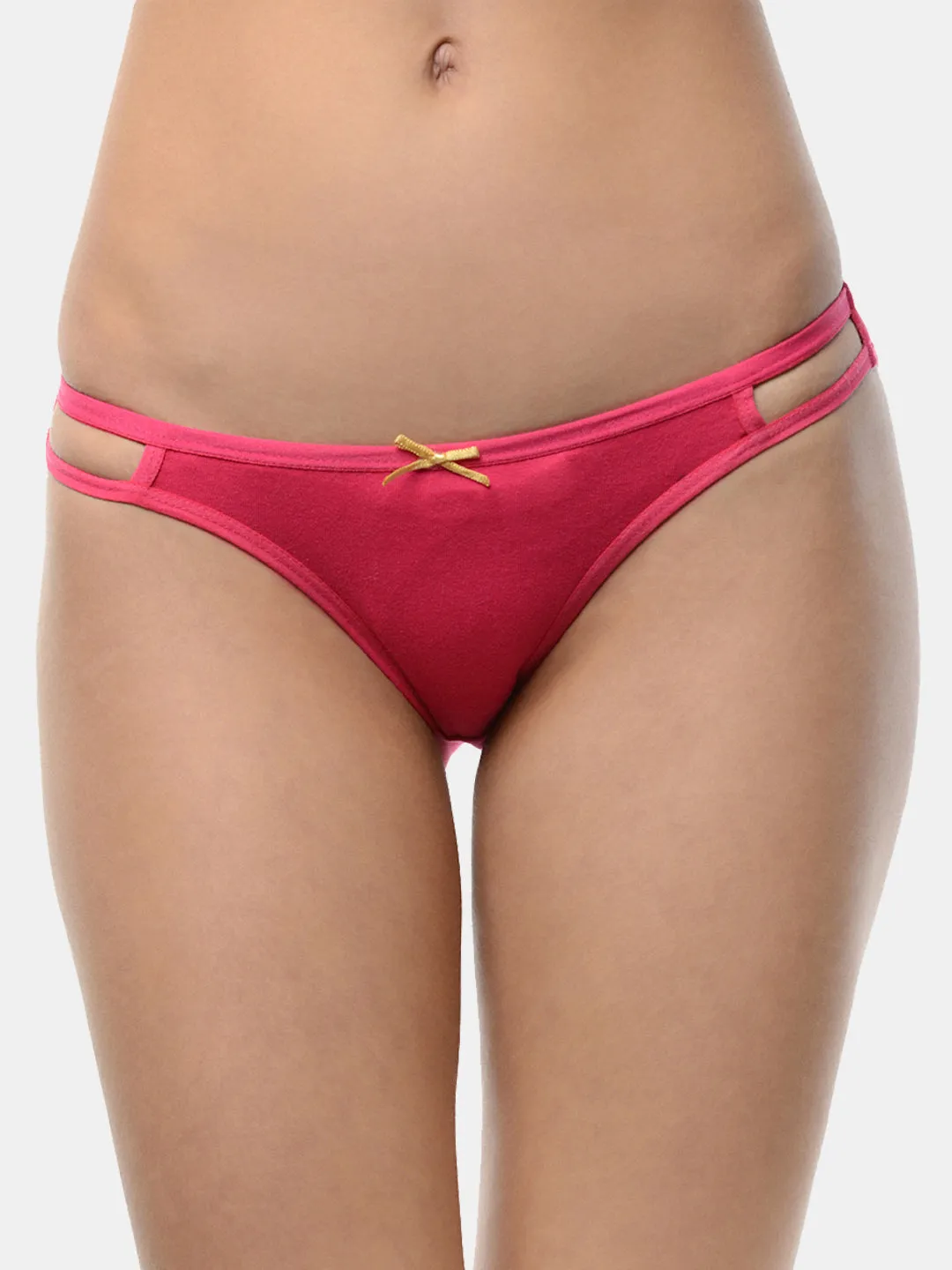 Women’s Solid Magenta Mid-Rise Bikini Brief | MARY-RN-1 |