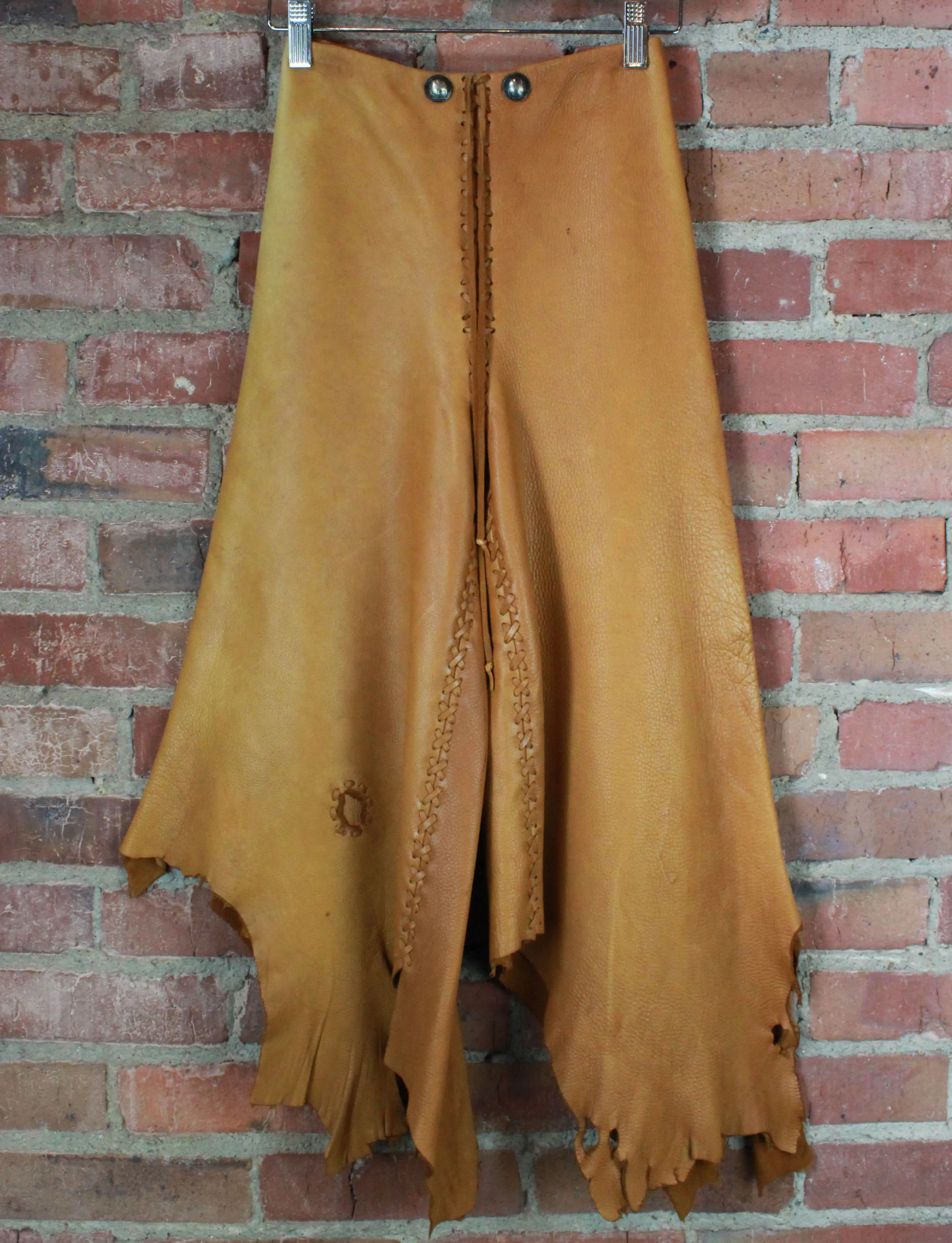 Women's Vintage 70's Leather Gaucho Pants - 22W